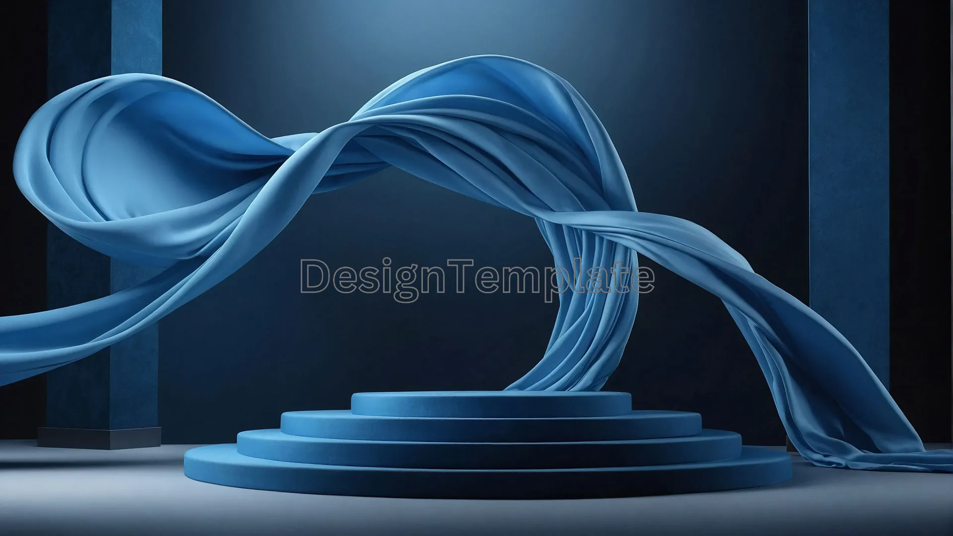 Vibrant Silk Fabric and 3D Podium Background